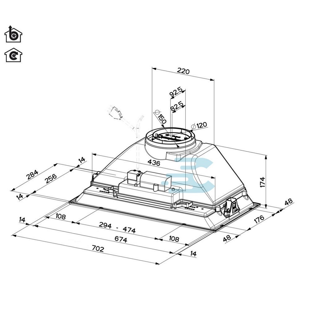 Faber INKA SMART HC X A70 Code 305.0599.308 built-in kitchen hood